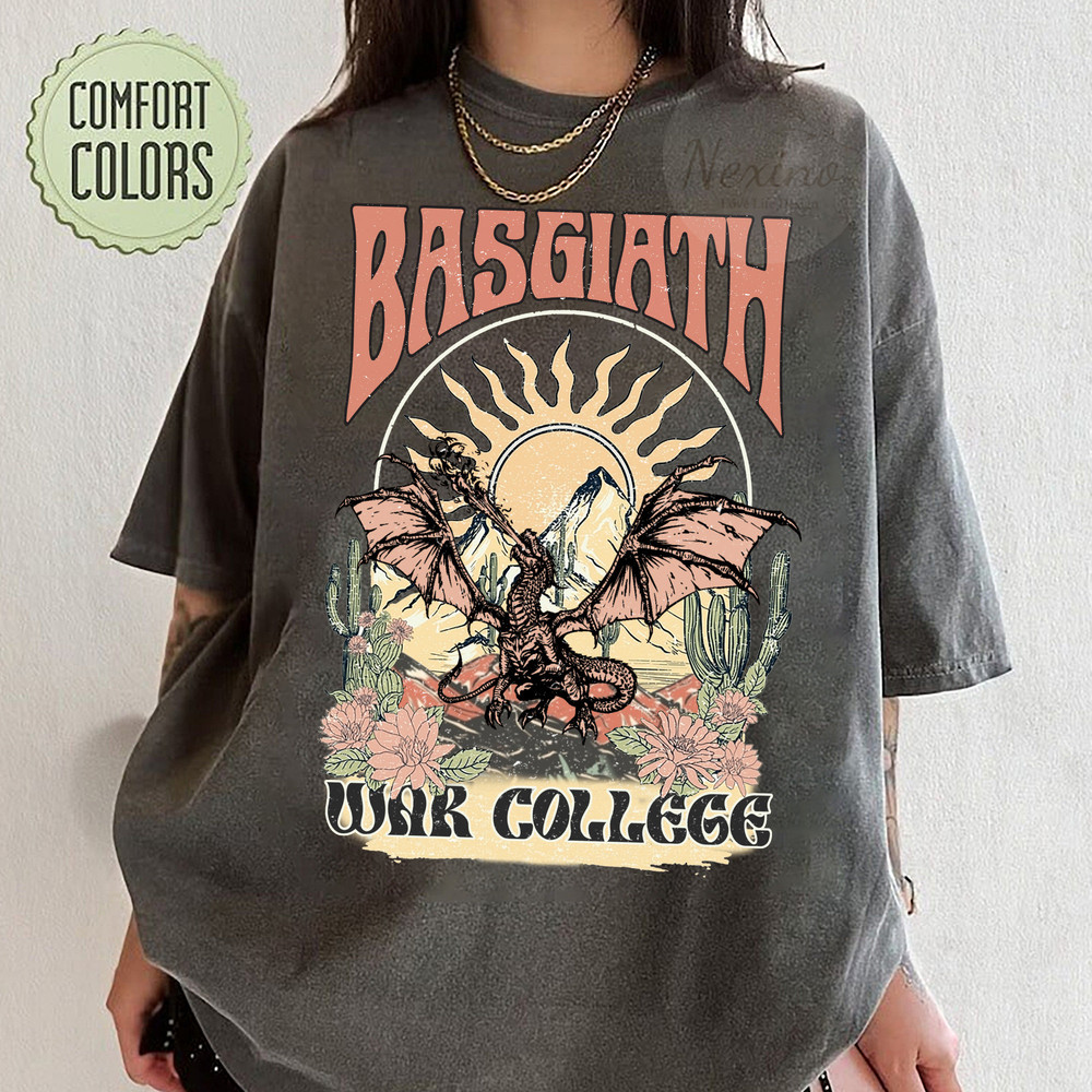 Basgiath War College Shirt, Comfort Colors Shirt, Fourth Wing Shirt, Dragon Rider, Violet Sorrengail For Reader, Fantasy Bookish, Empyrean.jpg