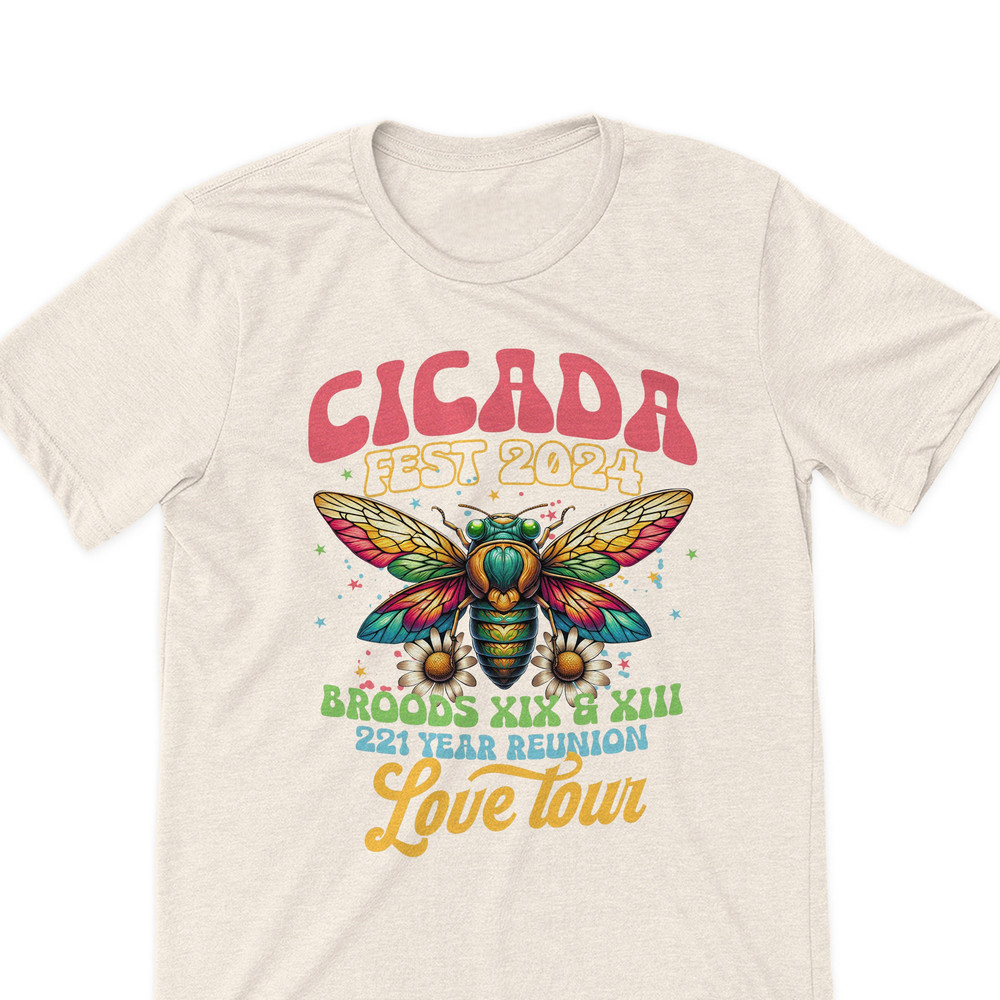 cicada shirts funny double brood cicada 2024 tour concert band t-shirt colorful bright cicada t-shirts.jpg