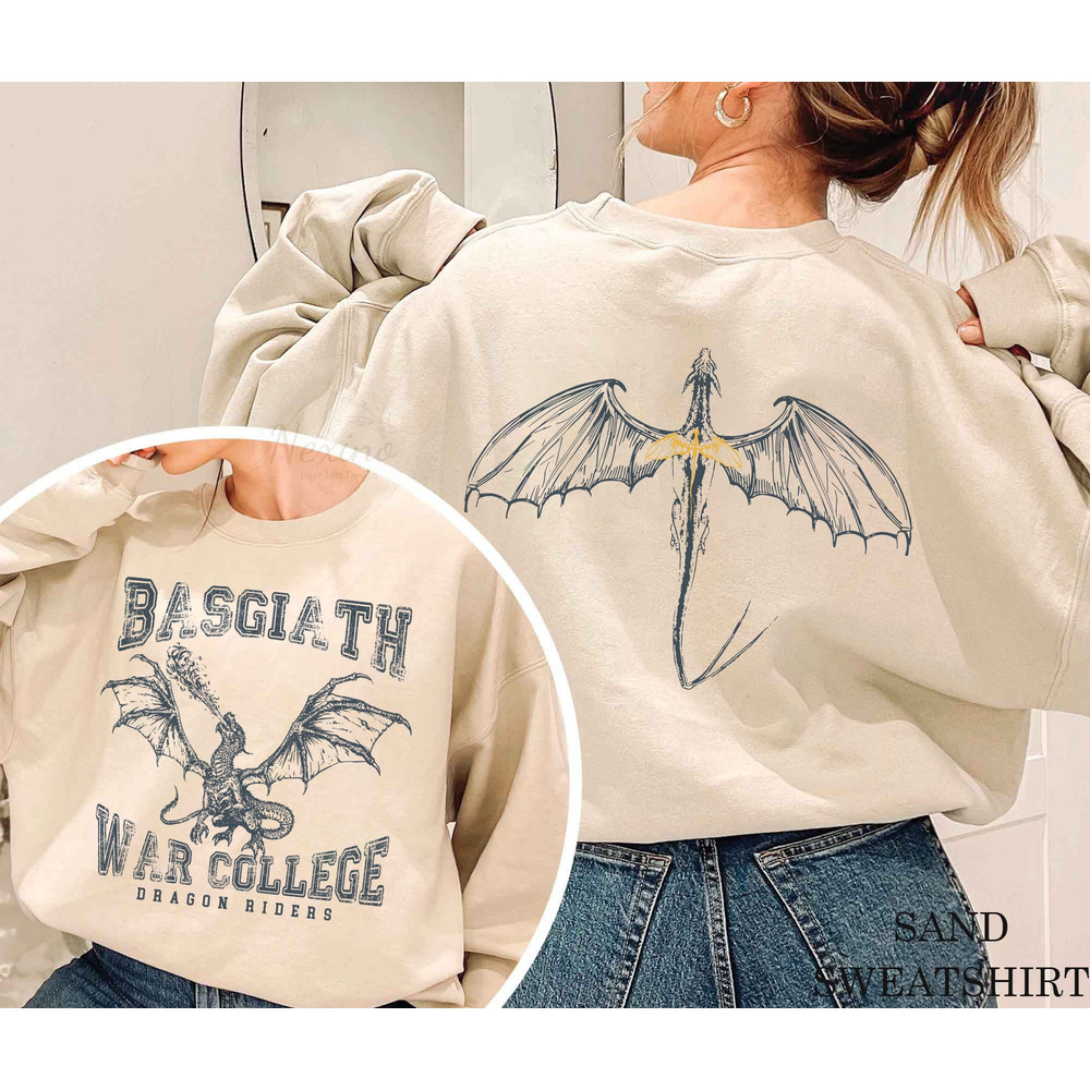 Fourth Wing Double-Sided Sweater, Basgiath War College Sweatshirt, Fourth Wing Shirt, Dragon Rider Shirt, Bookish Shirt, The Empyrean Series.jpg