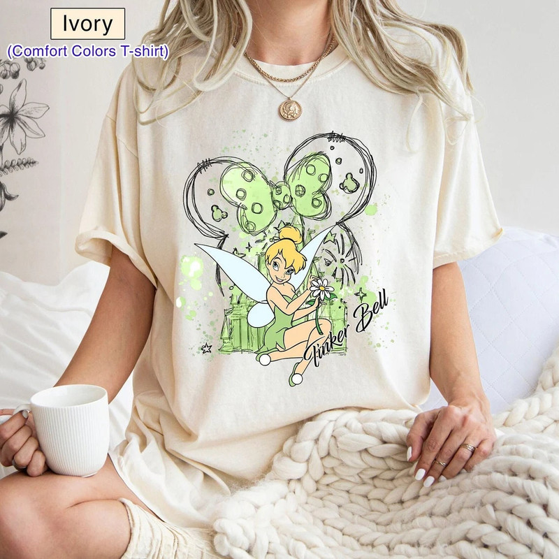 Disney Castle Watercolors Tinker Bell Shirt, Tinkerbell Neverland Shirt, Magical Castle Shirt, Minnie Ear Shirt.jpg