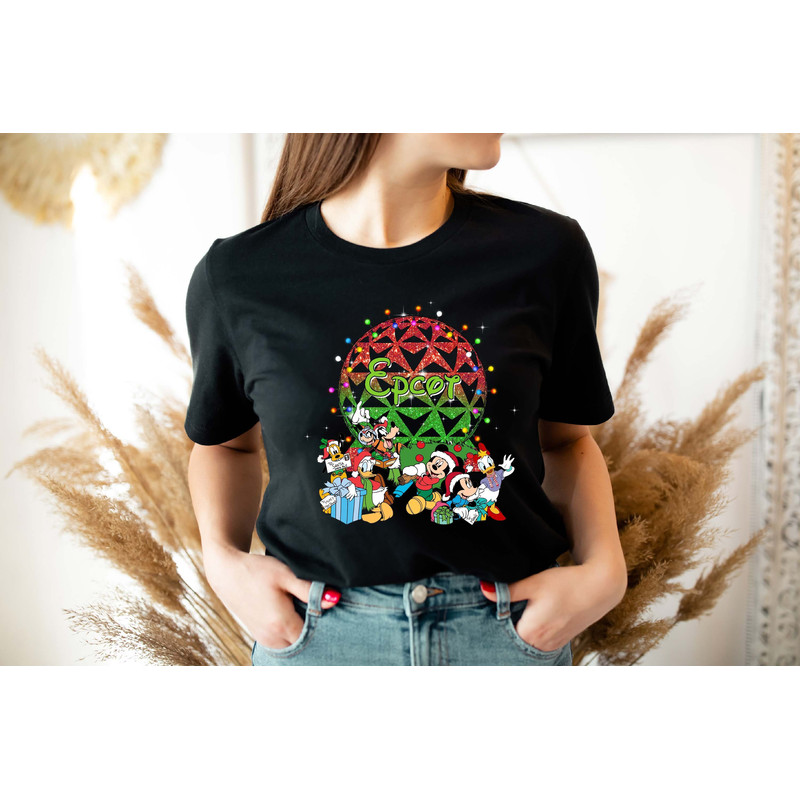 Epcot Walt Disney World Christmas Tour Shirt, Mickey and Friends Christmas Shirt, Retro Epcot Walt Disney Shirt, Christmas Family Shirt.jpg