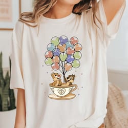 disney chip and dale teacup balloons shirt, chip and dale teacup party sweatshirt, disney family vacation shirts, disney