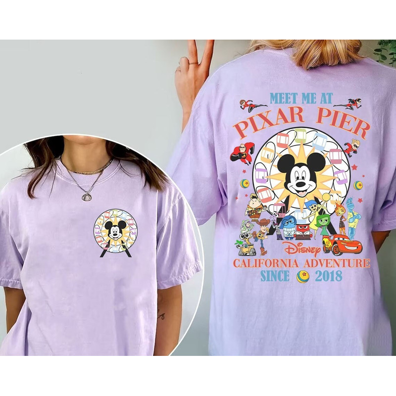 Meet Me at Pixar Pier, Disneyland California Adventure, Disney Trip Shirt, Monsters Inc, Toy Story, Inside Out, Disney Pixar Character Shirt.jpg