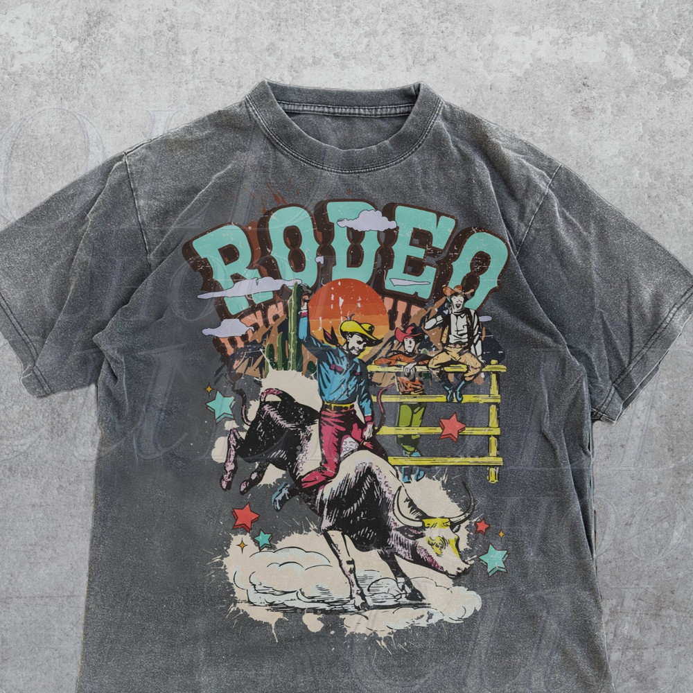 Rodeo Western Cowboy T-Shirt, Vintage 90s Graphic Western Shirt, Retro Rodeo Tee, Oversize Distressed Cowboy Shirt, Wild West Gift,Cool Gift.jpg