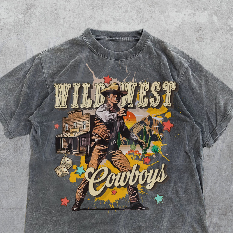 Wildwest Cowboys Vintage T-Shirt, Retro 90s Graphic Western Shirt, Rodeo Retro Tee, Relaxed Washed Shirt, Wild West Gift, Cowboy Killers.jpg