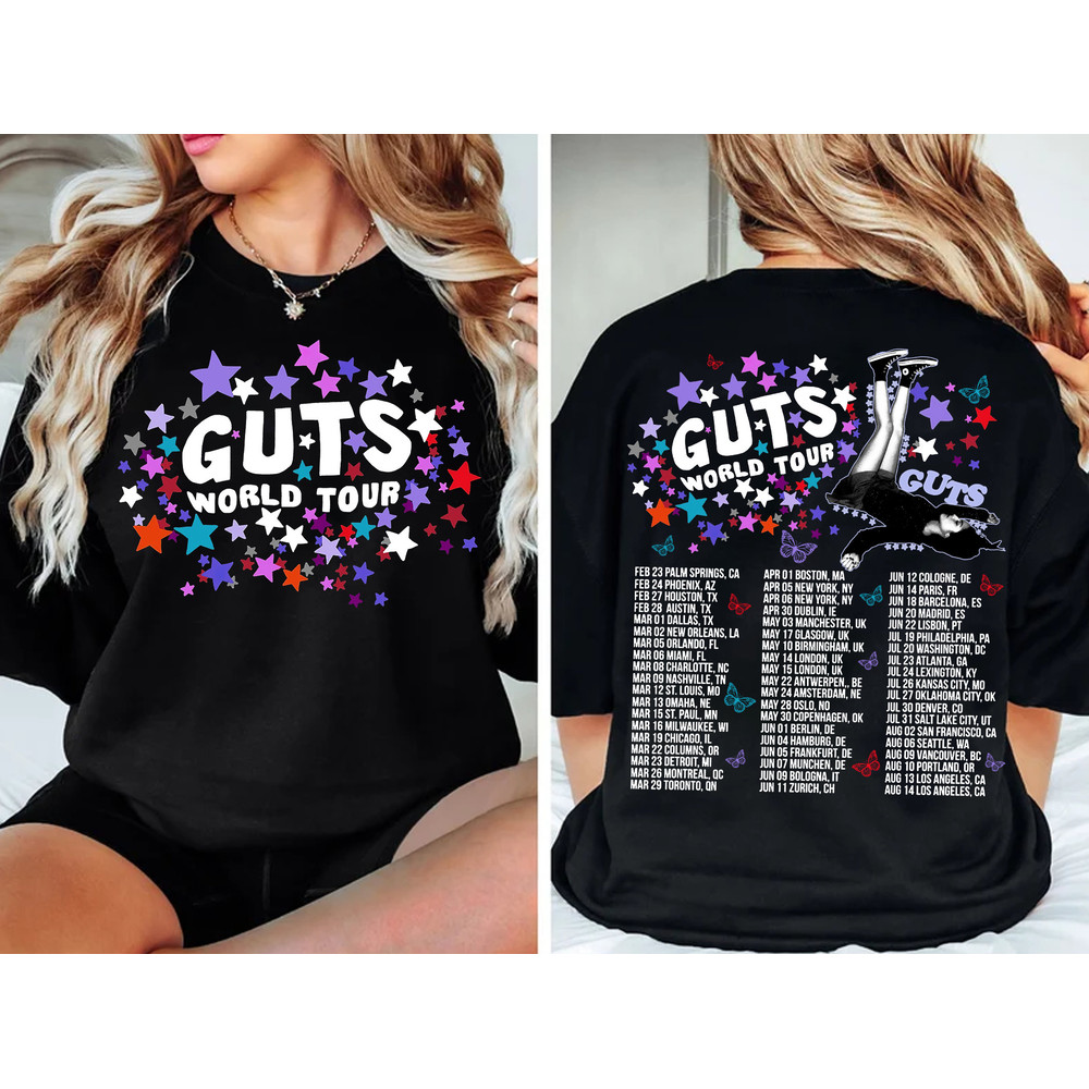 Olivia Rodrigo Guts Tour 2 Sides Sweatshirt, Guts Tour 2024 Hoodie, 2024 Concert Shirt, Guts Tee, Olivia Bad Idea Right Shirt, Sour Tour Tee.jpg