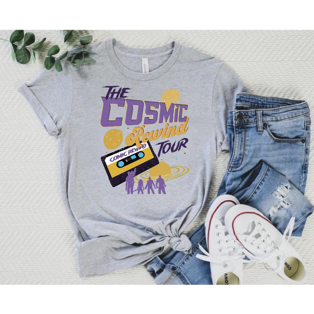 The Cosmic Rewind Tour Cassette Shirt, Theme Park Tees, Cosmic Galaxy Fashion, Disney Group Apparel, Guardians and Galaxy Shirts.jpg