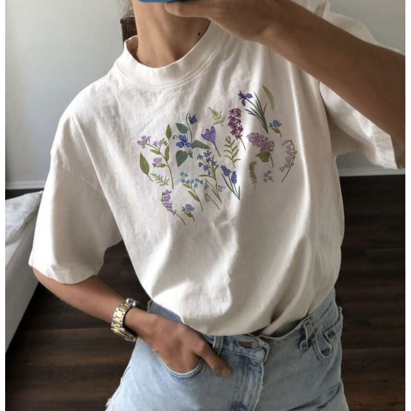 Subtle Lesbian, Lesbian Pride, Wildflower, Boxy Crop Top, Subtle Pride, WLW, Sapphic Shirt, Boxy Crop, Crop Top, Comfort Colors.jpg