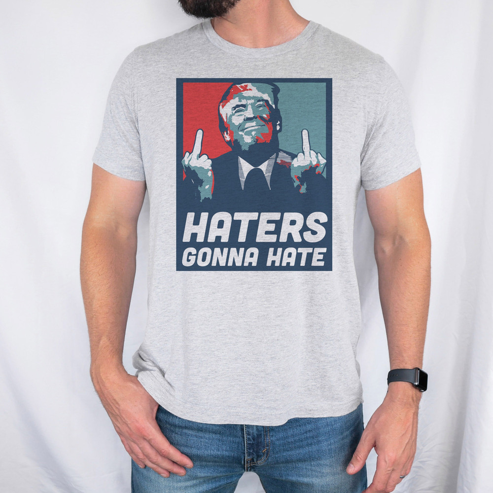 Haters Gonna Hate Trump 2024 Unisex Tee, Trump Conviction 2024 Shirt, Trendy Trump Shirt, 2024 Election Tshirt.jpg