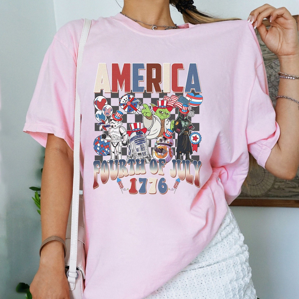Starwars 4th of July Shirt, Disneyworld Happy 4th of July Shirt, Darth Vader Baby Yoda Happy Patriotic Day, Memorial Day Tee, Galaxy's Edge.jpg