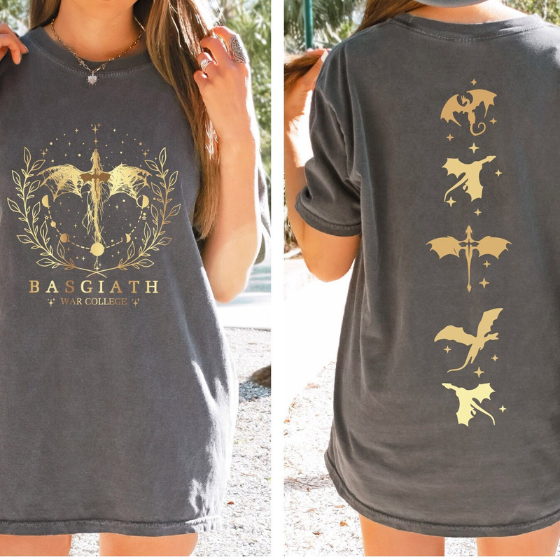 Fourth Wing Double-Sided Shirt, Basgiath War College Shirt, Dragon Rider Shirt, Bookish Shirt, Fantasy Reader Shirt, CUS-030.jpg