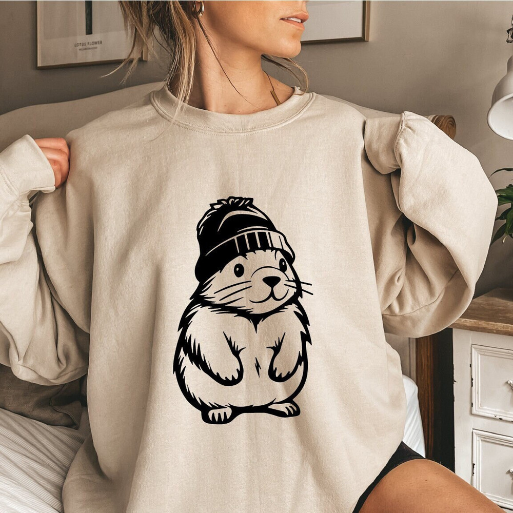 Groundhog Day Sweatshirt, Animal Sweatshirts, Groundhog Days Gift, Funny Groundhog Hoodie, Animal Lover Sweater, Animal Gift, CUS-059.jpg