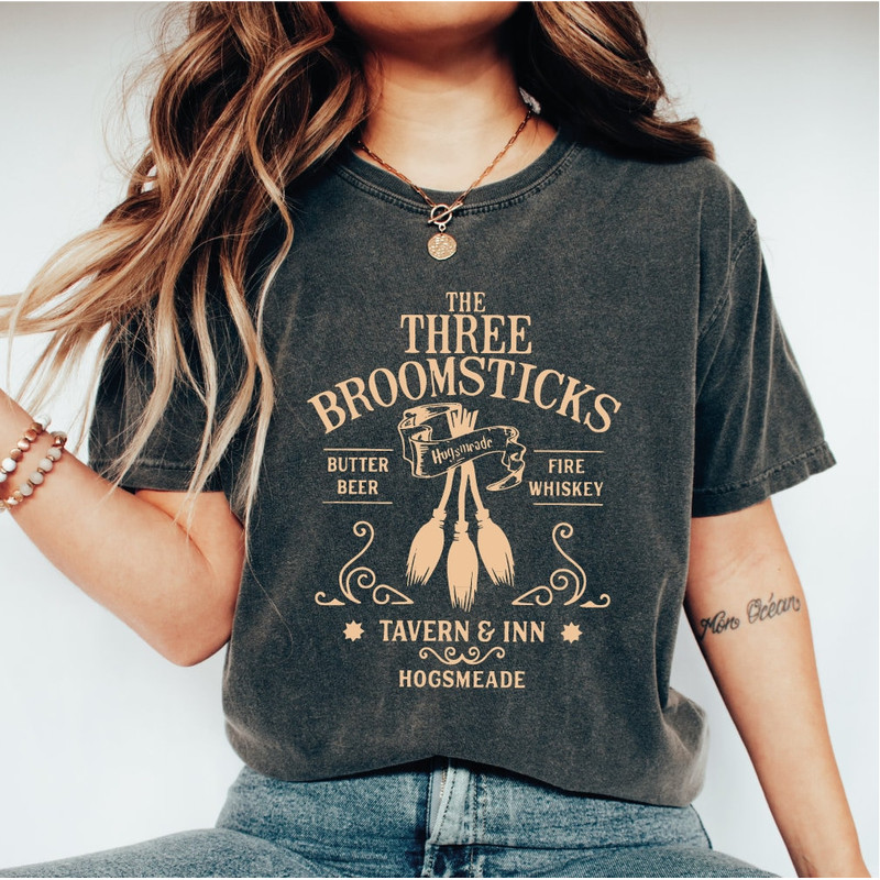 The Three Broomsticks Shirt, Magic School Shirt, Gift for Book Lover, Butterbeer Shirt, Wizard Shirt, Wizard School Tee, CUS-216.jpg