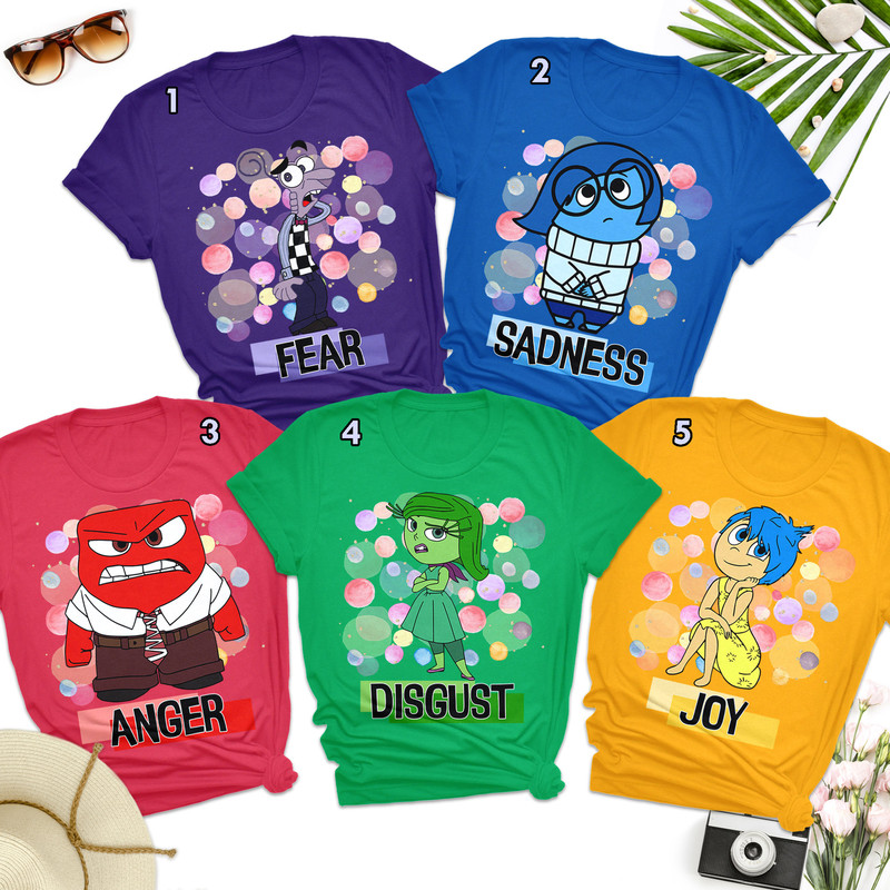 Emotion Characters Movie Matching Shirt, Funny Animated Characters Shirt, Halloween Costume, Magical Family Trip, Birthday Party Gifts RE.jpg