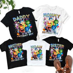 emotions inside out characters birthday shirt, personalized inside out birthday shirt, inside out family shirt