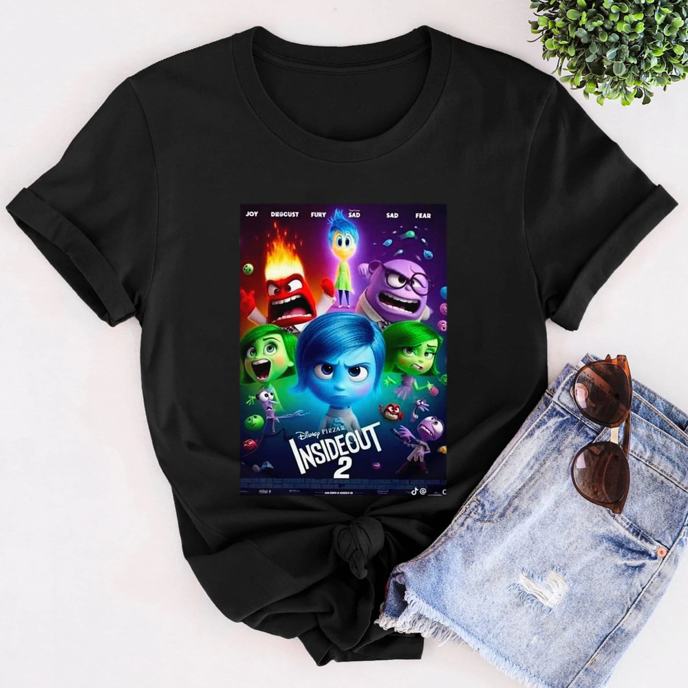 Inside 2 Movie Poster 2024 Unisex T-shirt, Funny Emotional Character Poster Matching Shirt, Emotional Cartoon Movie Gift For Family.jpg