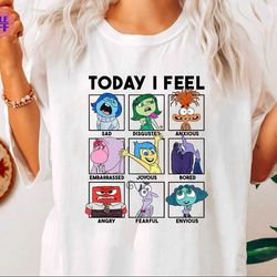 inside out today i feel t-shirt, inside out 2 shirt, inside out disney mental health shirt, inside out family party