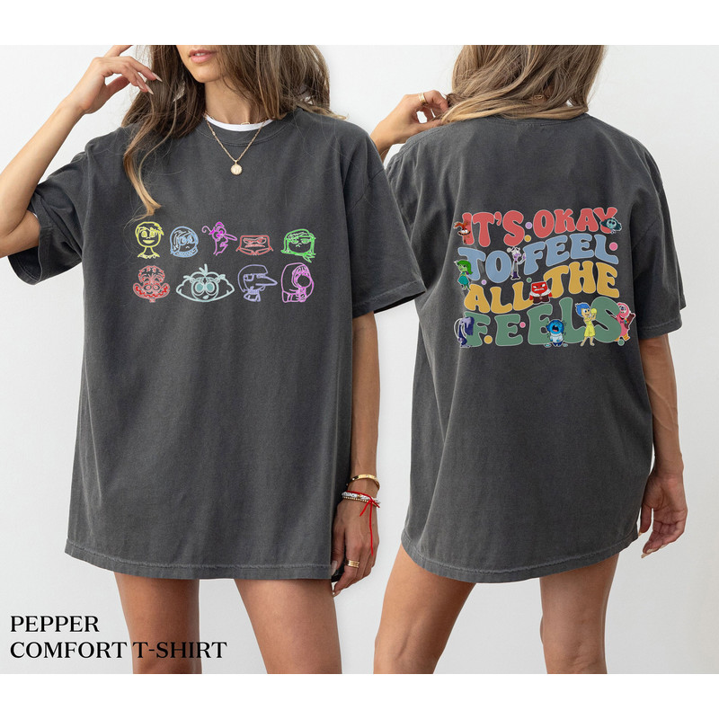 It's Okay To Feel All The Feels Emotions Inside Out Characters Shirt, Joy Disgust Fear Sadness Anger Tee, Pixar Inside Out Movie Cartoon Tee.jpg