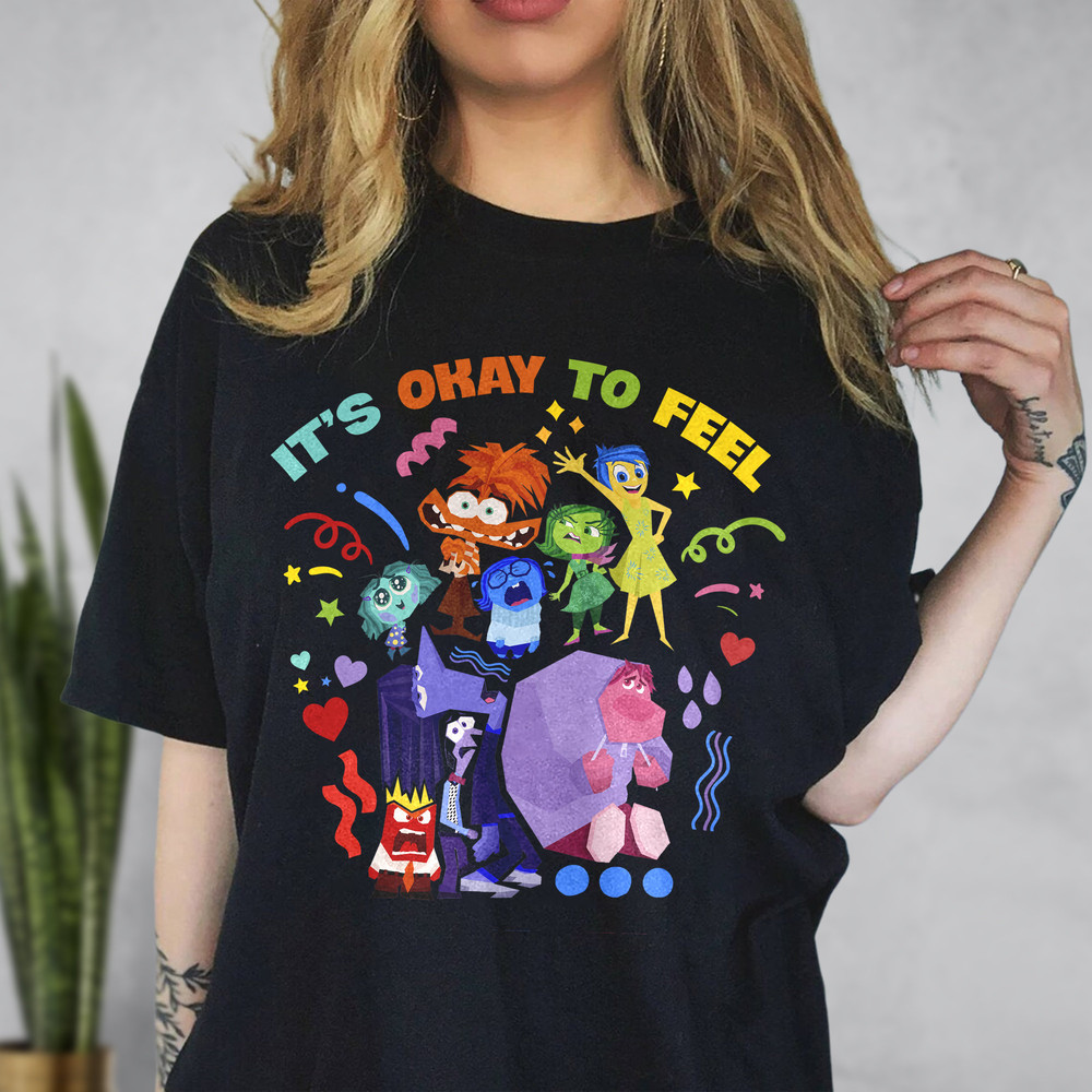 It's Okay To Feel T-Shirt, Emotion Inside 2 Movie Characters Shirt, Mental Health, Inside Family Trip Shirt, Birthday Gift For Kid Adult RE.jpg