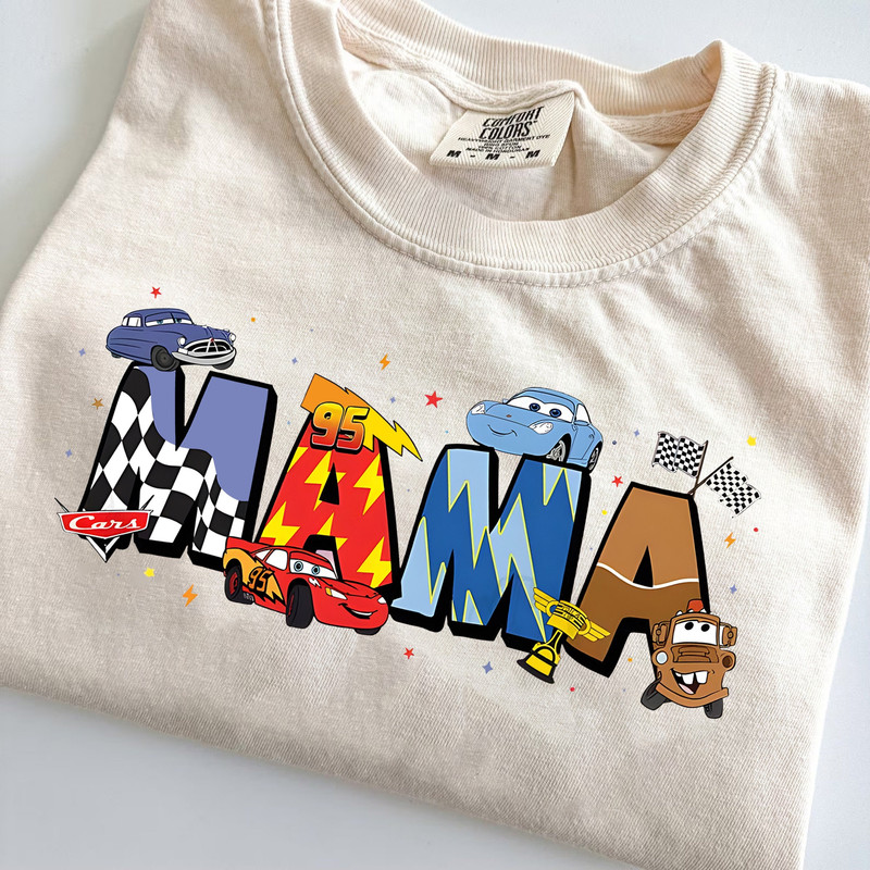 Mama Cartoon Cars Movie Shirt, Mother's Day Gift, Lightning Cars Shirt, Lightning McQueen Tow Mater Mommy, Mom Life Shirt, Disney Mom Shirt.jpg