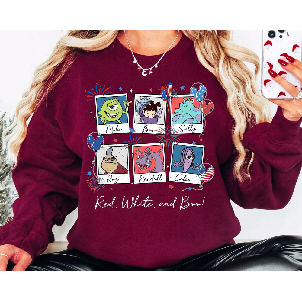 Monster Inc 4th July Red White And Boo Funny Disney Comfort Colors Shirt, Disney Independence Day T-shirt American Patriotic Sulley Mike Boo.jpg