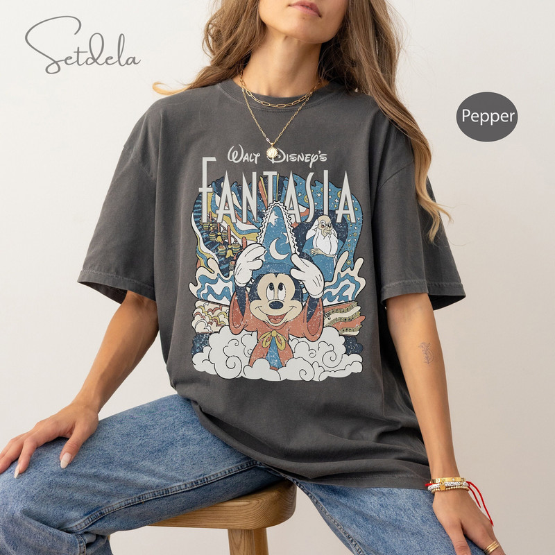 Disney Fantasia Sorcerer Mickey Stay Magical Comfort Colors Shirt, Fantasmic Disney Hollywood Studios, Disneyland Trip Shirts, Gift For Her.jpg
