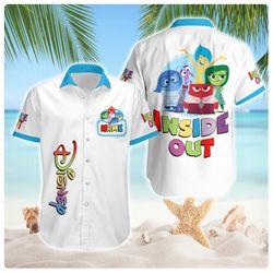 inside out hawaii shirt, inside out joy shirt, summer button up hawaiian shirt, inside out halloween costume, disneyland