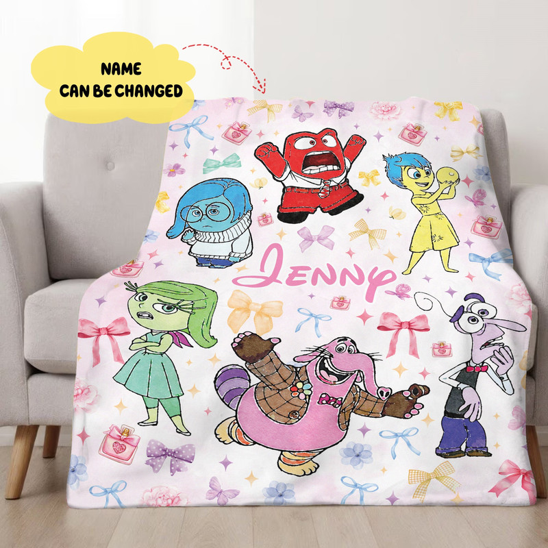 Personalized Inside Out Watercolor Coquette Blanket, Custom Name Inside Out Blanket, Inside Out Joy Sadness Anger Fear Disgust Blanket.jpg