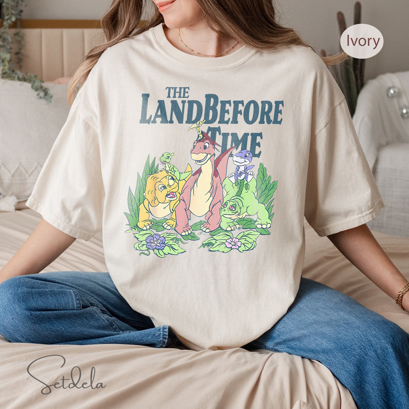 The Land Before Time Pastel Dinosaur Friends T-Shirt, Land Before Time Party Shirt, Land Before Time Decor Shirt, Dinosaur Party Shirt.jpg