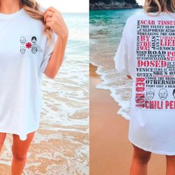 red hot chili peppers shirt, song title tshirt, music shirt, rhcp merch