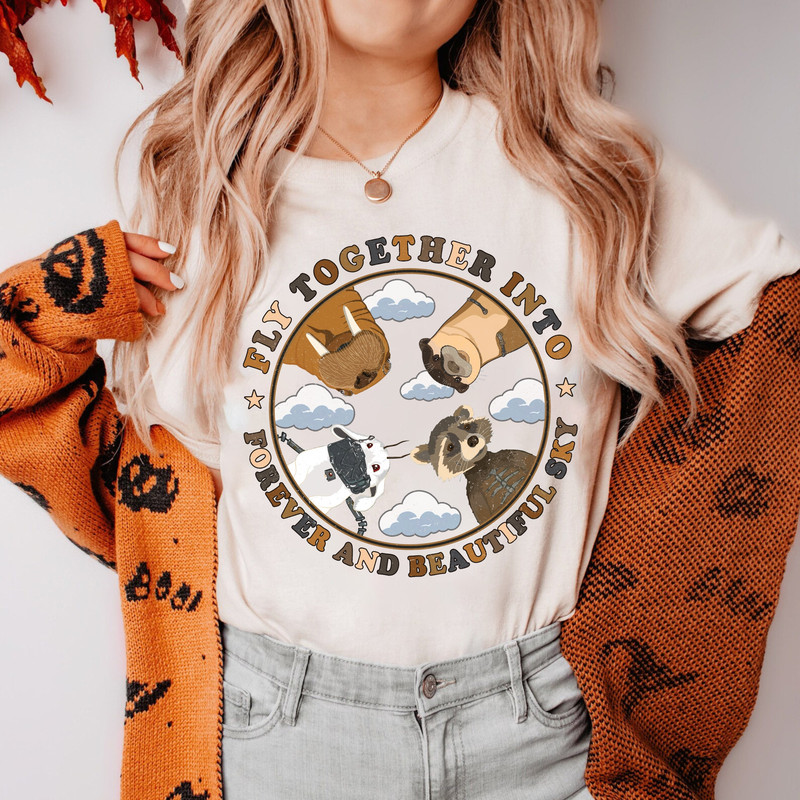 Fly Together Into Forever and Beautiful Sky Comfort Shirt, Rocket And Friends, Lylla Teefs Floor Rocket Shirt, Guardians Of The Galaxy Shirt.jpg