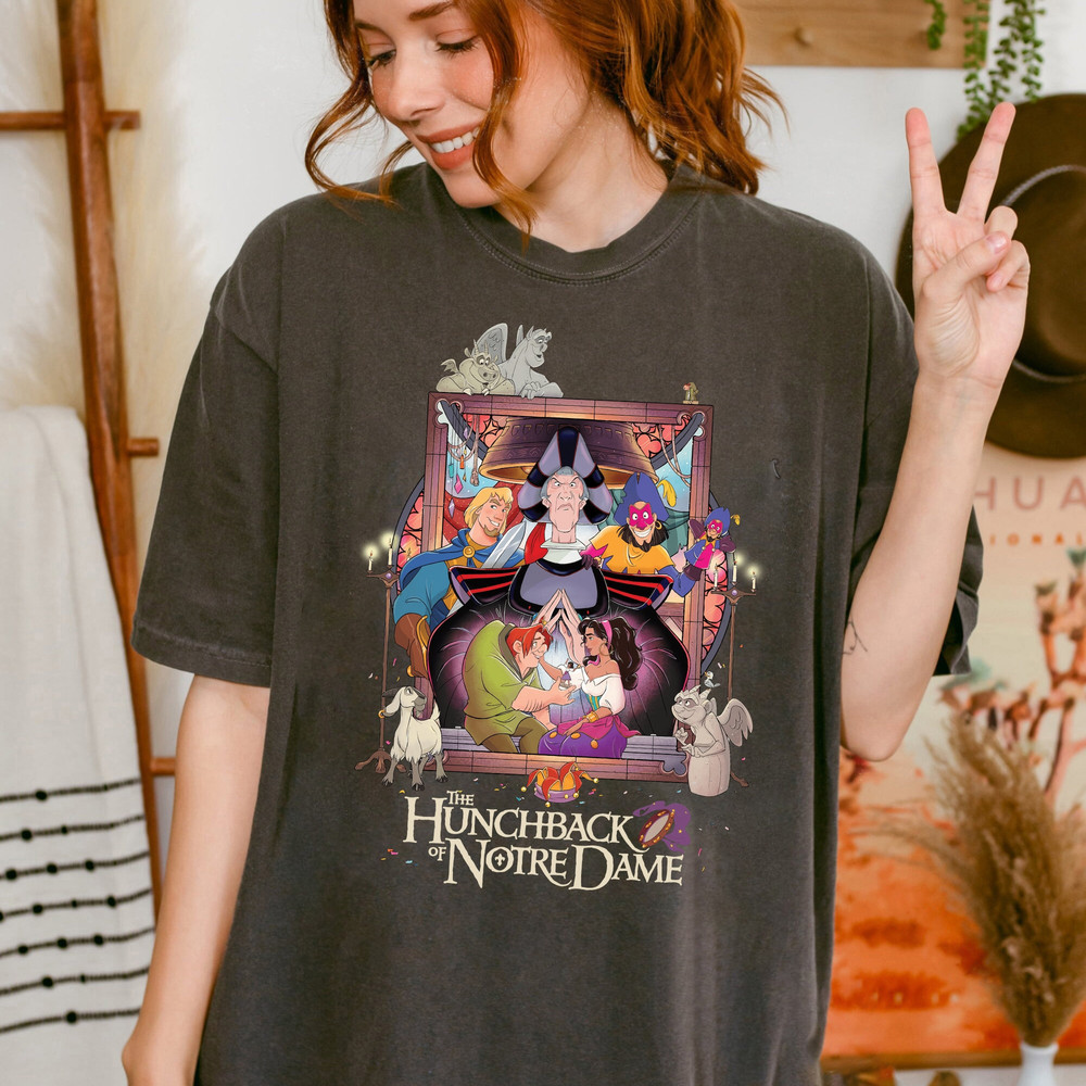 Hunchback of Notre Dame Comfort Colors Shirt, Esmeralda Quasimodo Shirt, Hunchback Notre-Dame Characters Shirt, Vintage Family Trip Magical.jpg