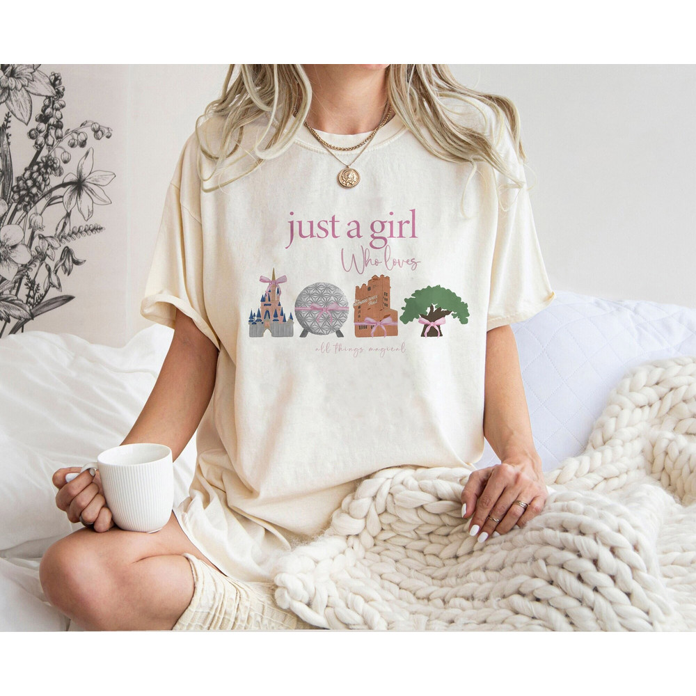 Just A Girl Who Loves All Things Magical Comfort Colors Shirt, Girl Who Loves Shirt, Gift Ideas, Hand-Lettered Quote, Style Little Girl Tee.jpg