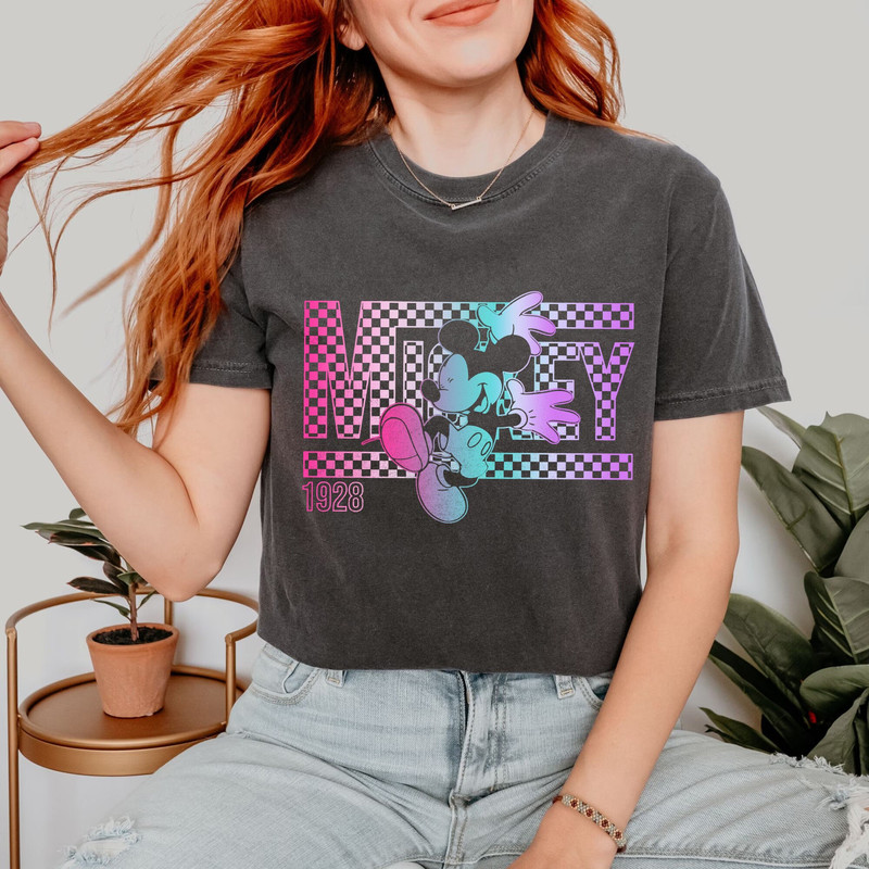 Mickey Checkered Shirt, Disney Mickey And Friends All Characters Custom Tee, Magic Kingdom Family Vacation 2024 Trip Gift, Checkered Disney.jpg