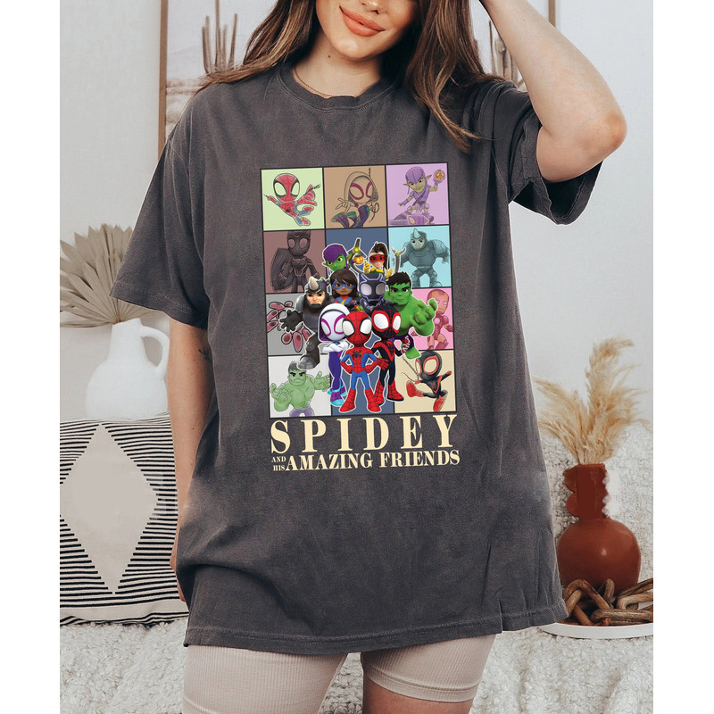 Spidey And His Amazing Friends Comfort Colors Shirts, Make Your Own Superhero SweatShirt, Spider Party Family Matching Shirt, Super Hero Tee.jpg