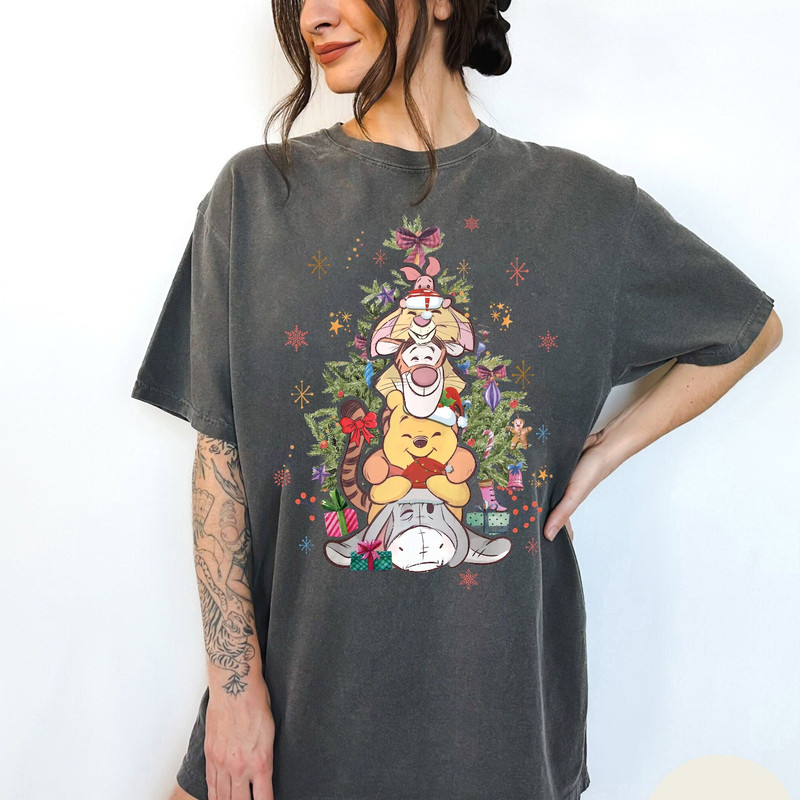 The Pooh Christmas Shirt, Retro Winnie The Pooh And Friends Winter Clothing, Pooh Bear Christmas Shirt, Classic Pooh and CO Unisex T-Shirt.jpg
