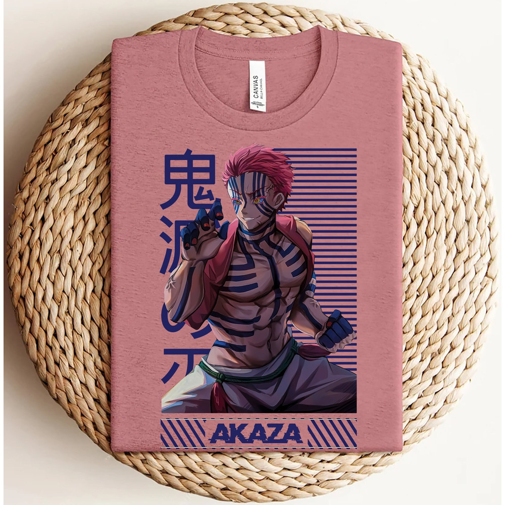 Akaza Anime Shirt, Demon Slayer Akaza Tshirt, Kimetsu No Yaiba Shirt, Anime Shirt, Gift For Him, Upper Moon Shirt, Animer Merch, Unisex Tee.jpg