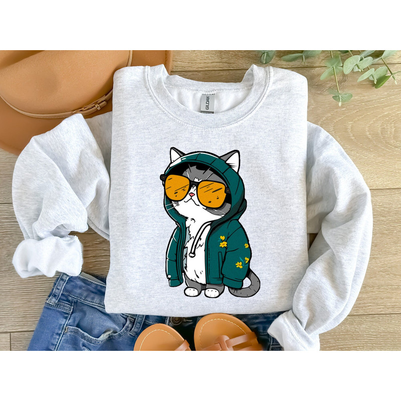 Cool Cat Hoodie Sweatshirt Cat Mom Shirt, Cat Lover Tee, Funny Lazy Cat Shirt, Pet Lover Tshirt, Cat Themed Gifts For Women.jpg