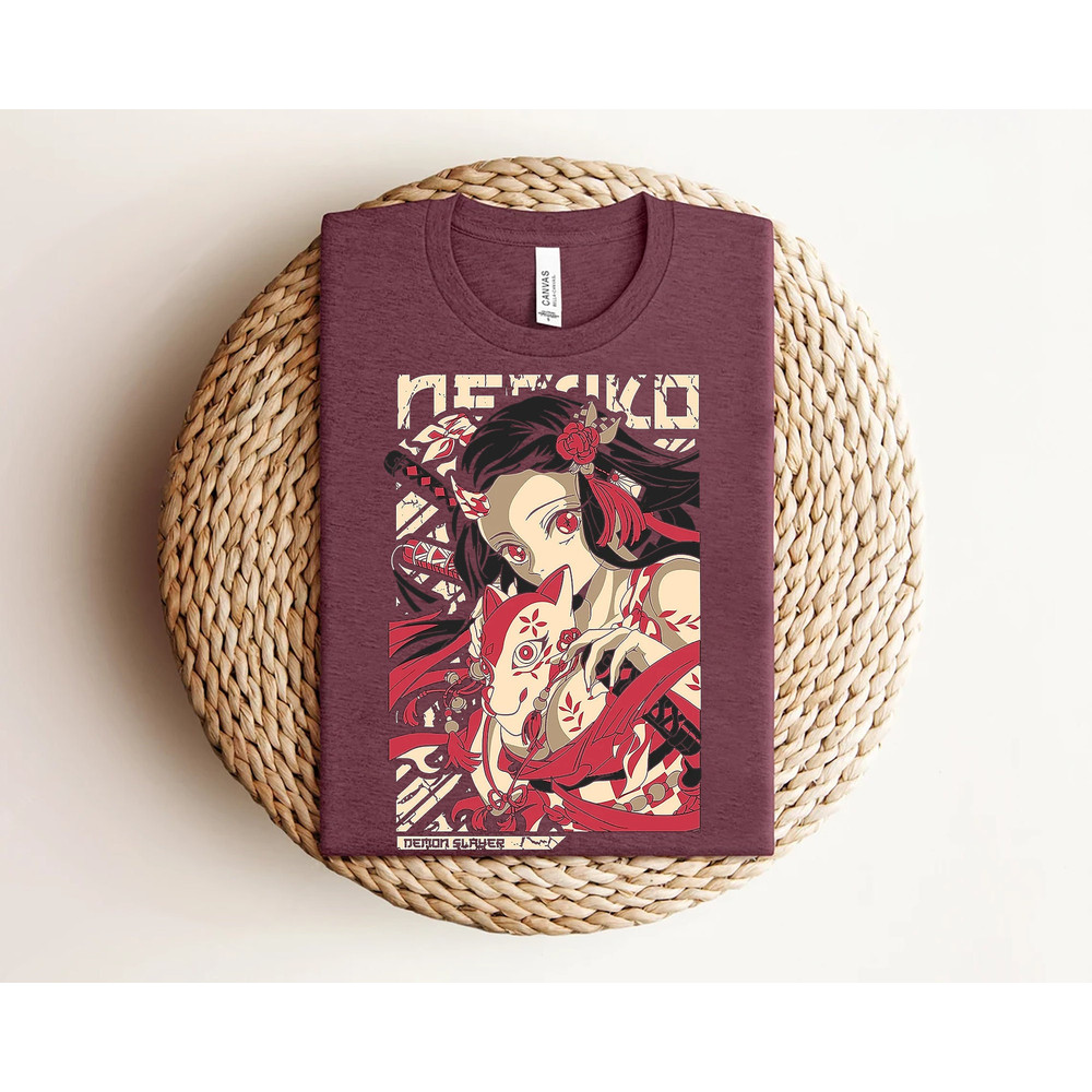 Demon Slayer Nezuko Shirt, Kimetsu No Yaiba Nezuko Shirt, Geisha Nezuko Tshirt, Best Anime Clothes, Japanese Anime Graphic T-Shirts.jpg