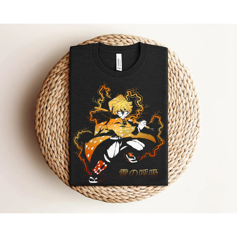Demon Slayer Zenitsu Shirt, Kimetsu No Yaiba T-Shirt, Best Anime Shirts, Trendy Anime Clothes, Zenitsu Lightning Breathing Shirt.jpg