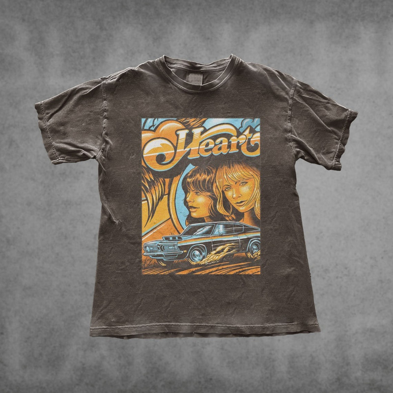 Vintage Graphic Rock Shirt, Heart Band Shirt, Vintage 90s Shirt, Beach shirt, Hippie clothes, Streetwear 70s, Rock Band Shirt.jpg