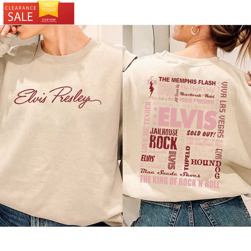 Elvis Presley Sweatshirt The King of Rock 'n' Roll Gift for Elvis Fans - Happy Place for Music Lovers.jpg