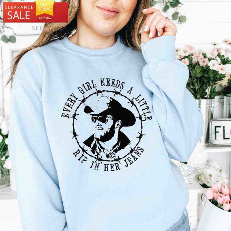 Every Girl Needs A Little Rip In Her Jeans Yellowstone T Shirts Rip Gifts for Yellowstone Fans - Happy Place for Music Lovers.jpg