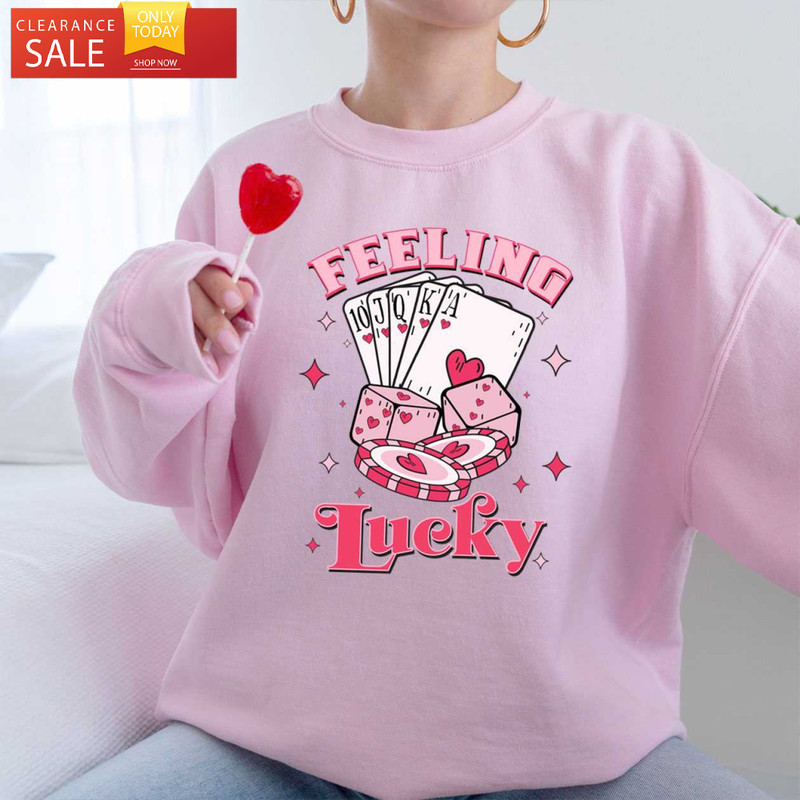 Feeling Lucky Funny Valentines Shirts Valentines Day Presents for Her - Happy Place for Music Lovers.jpg
