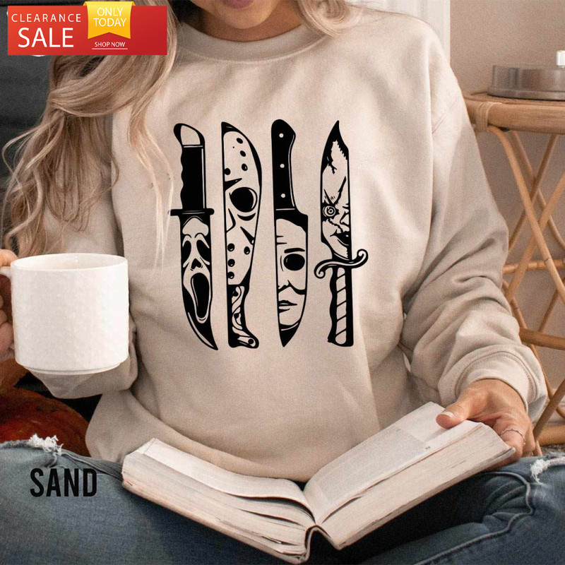 Horror Movie Characters Sweatshirt Halloween T Shirt for Adults - Happy Place for Music Lovers.jpg