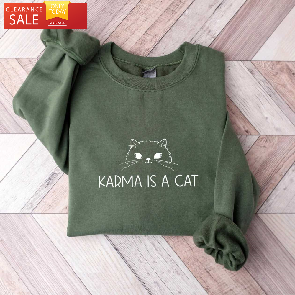 Karma Is A Cat Taylor Swift Sweatshirt Gift for Swiftie - Happy Place for Music Lovers.jpg