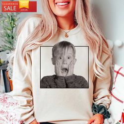 kevin home alone face shirt, home alone christmas shirt, presents for 8 year olds happy place for music lovers