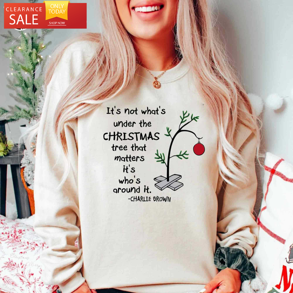 Peanuts Charlie Brown Shirt It's Not What's under the Christmas Tree - Happy Place for Music Lovers.jpg