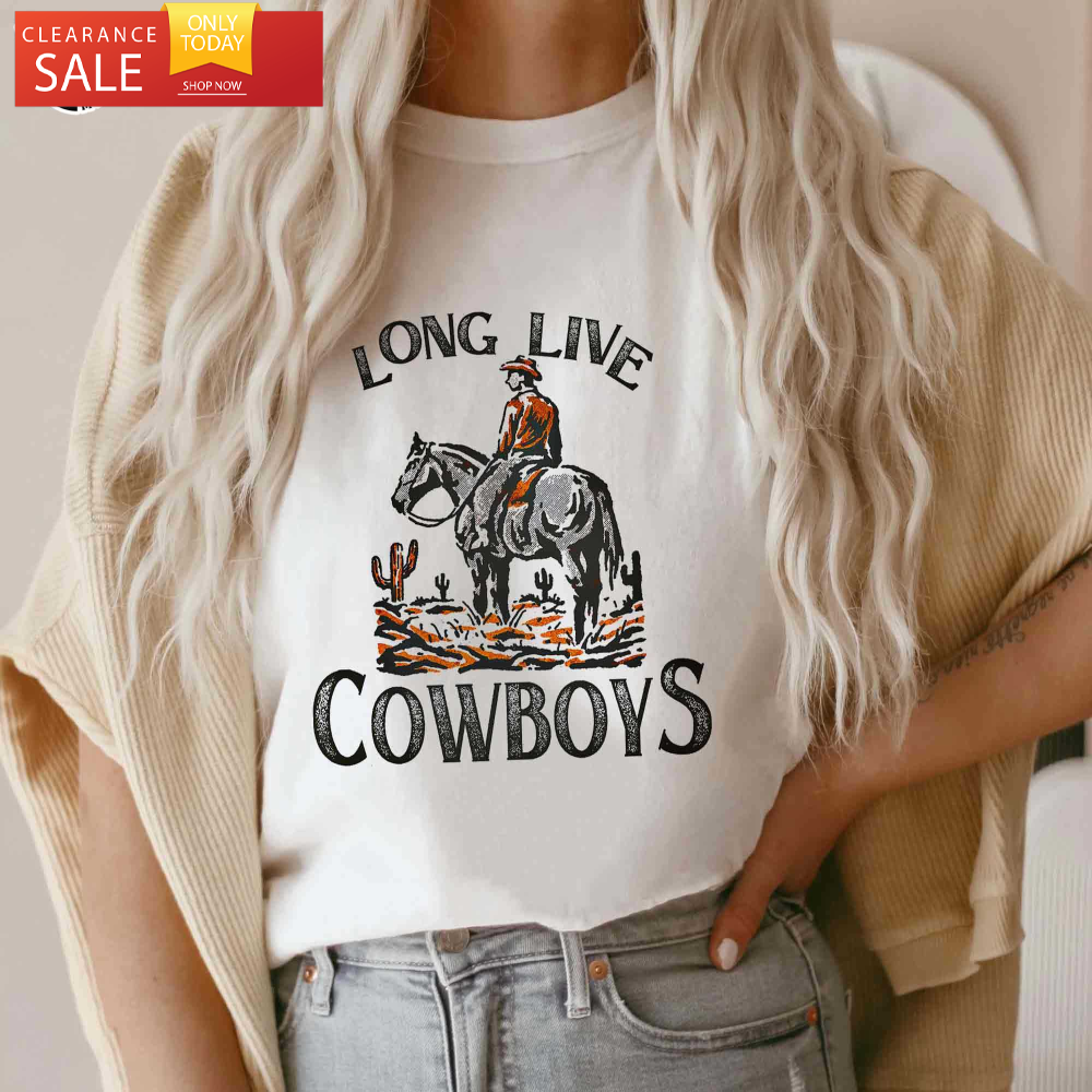 Retro Long Live Cowboys Womens Short Sleeve Western Shirts - Happy Place for Music Lovers.jpg