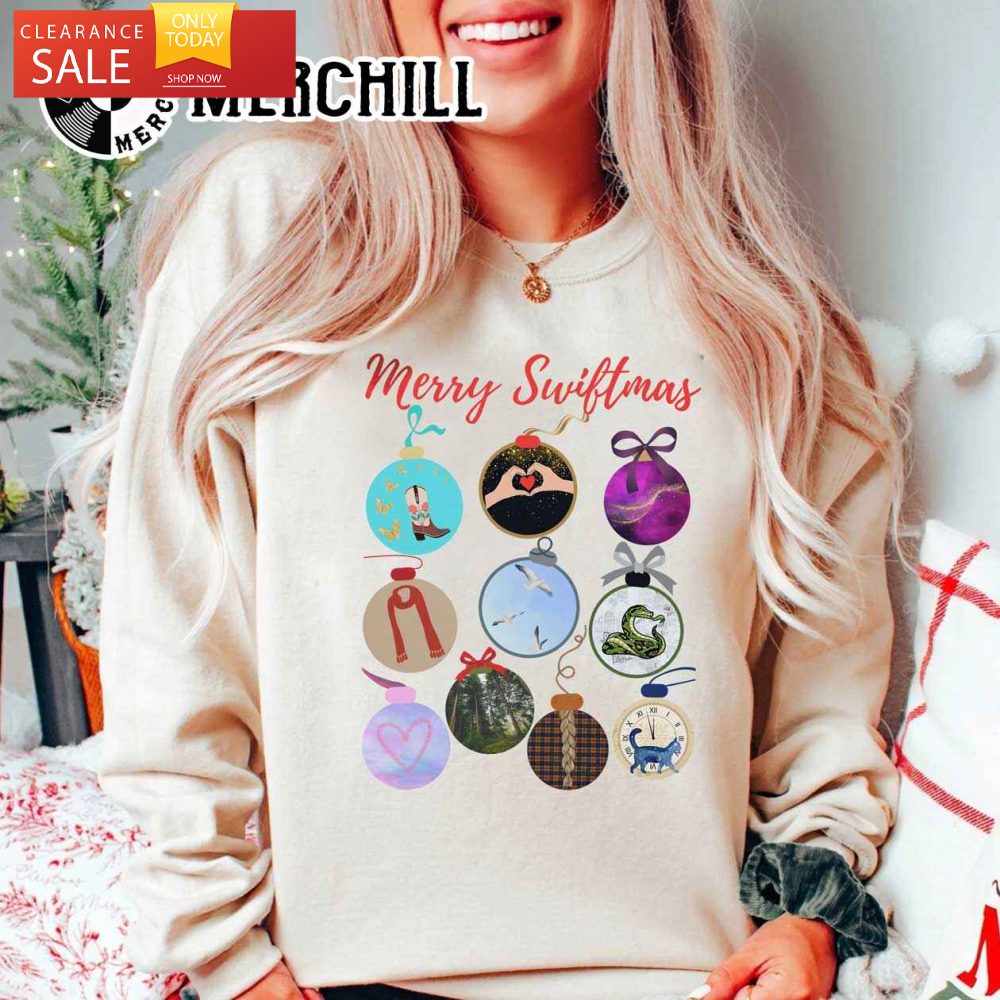 Taylor Merry Swiftmas Sweatshirt Christmas Gift for Fan - Happy Place for Music Lovers.jpg